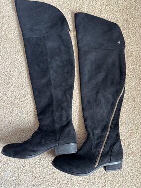 Report Black Over-the-Knee Zip Riding Boots